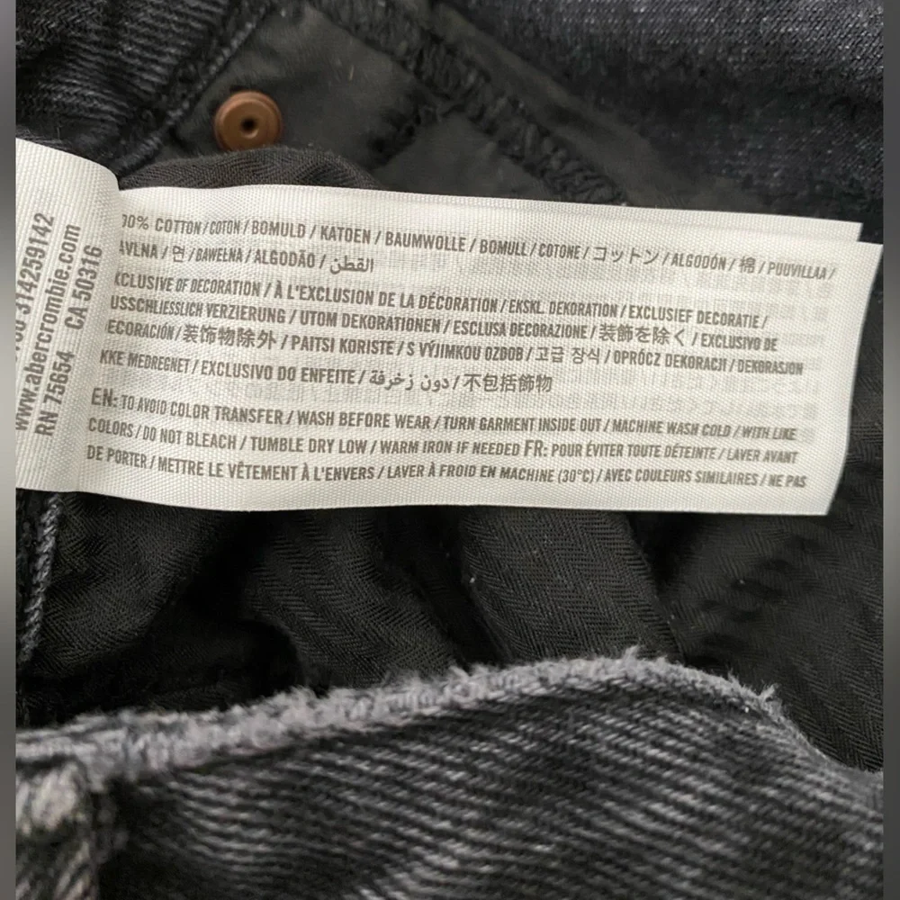 Abercrombie & Fitch Black Zoe Natural Rise Vintage A-Line Denim Skirt Size 26/2